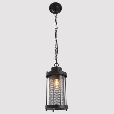 Imagem de Pendente Vidro Aluminio Preto Ip54 Lenore - Yamamura