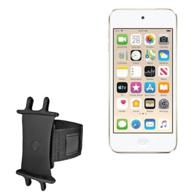 Imagem de BoxWave Coldre compatível com Apple iPod Touch (7ª geração 2019) - Braçadeira esportiva ActiveStretch, braçadeira ajustável para treino e corrida - Preto