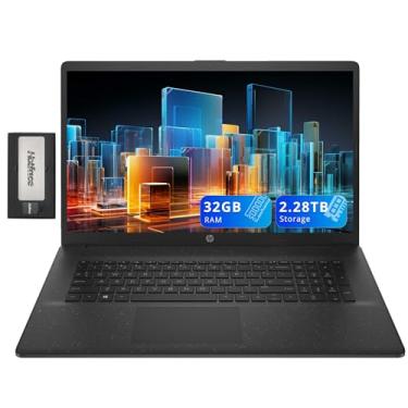 Imagem de HP Laptop empresarial HD + de 17,3 polegadas, Intel i5-1334U, 32 GB de RAM, armazenamento de 2,28 TB (SSD de 2 TB + conjunto de estação de ancoragem de 288 GB), gráficos Intel Iris Xe, teclado de