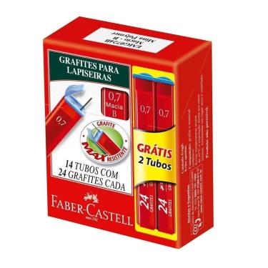 Imagem de Grafite Faber Castell 0,7mm Tubo com 24 Grafites - Embalagem com 14 Unidades