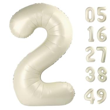 Imagem de Upgesy Balão Grande Creme Branco Com 2 Números, 40" Para Decoração De Aniversário, Hélio 12, 20, 22, 23, 24, 26, 28, 32, 42, Comemoração, Menino, Menina, Bebê, Festa Formaturas, Suprimentos,