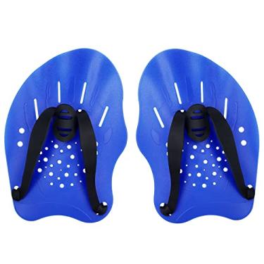 Imagem de Adesivos de natação com contornos de mãos Gasher com alças ajustáveis, nadadeiras azuis