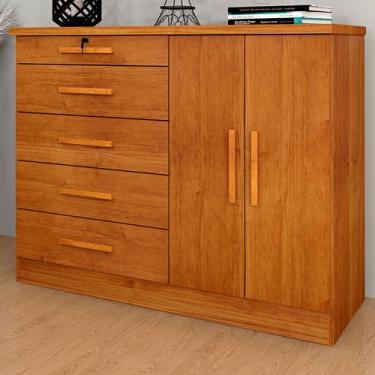 Imagem de Comoda Istambul 2 Portas 5 Gavetas Cinamomo - Tcil Móveis