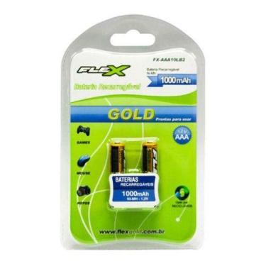 Imagem de Blister 2 Pilhas Recarregaveis Aaa Flex Gold 1000mah  1.2v