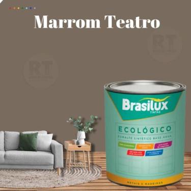 Imagem de Esmalte Sintético Brasilux Base Água Ecologico Cor Marrom 800ML Brilha