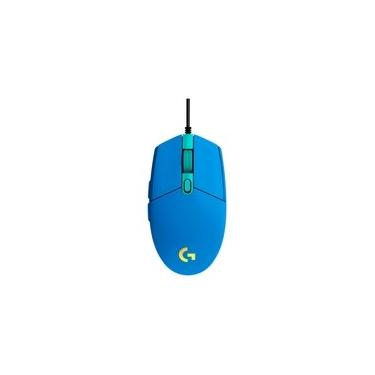 Imagem de Mouse Gamer Logitech G203 LIGHTSYNC RGB, Efeito de Ondas de Cores, 6 Botões Programáveis e Até 8.000 DPI, Azul - 910-005795