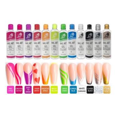 Imagem de Esmalte Gel Pincel Ponta Fina Desenho Nail Art Unha Decorada - lirió