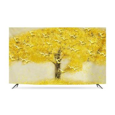 Imagem de Capa protetora contra poeira para TV de computador de 32-80 polegadas capa de mesa à prova de poeira protetor de tela LCD tecido respirável ultra macio quarto / sala de estar decoração - árvore 1||58