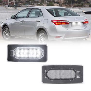 Imagem de NJSBYL Conjunto de luz de placa de licença de LED 2 peças para Toyoto 2014 2015 2016 2017 2018 Corolla etiqueta traseira placa de licença número de placas de identificação traseira, 18SMD LED branco
