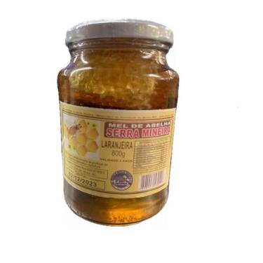 Imagem de Mel De Abelha C/ Favo (laranjeira) 800g Serra Mineira Excelente.