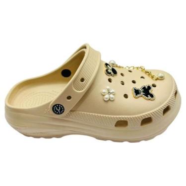 Imagem de Sandália Babuche Yvate Feminino Adulto com Kit de Bottons, Bege, 38