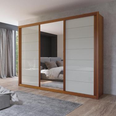 Imagem de Guarda Roupa Casal Maia com Espelho 3 Portas 6 Gavetas Bom Pastor