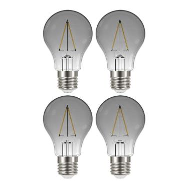 Imagem de Lâmpada Led Fumê Kit 4 unid. 30W Iluminação Decorativa Vintage Retrô Branco Quente Multifilamento Luz Casa Decoração