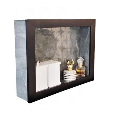 Imagem de Nicho Banheiro Porcelanato Sobrepor 36x45x11 Pups Grafite - Belo Nicho