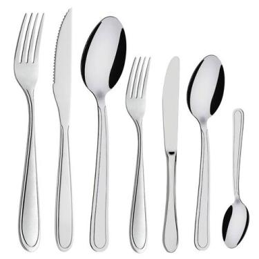 Imagem de Faqueiro 84 Peças Aço Inox Cor Prata Linha Bronze Em Casa Tem - EmCasa