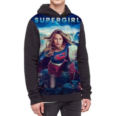 Imagem de Moletom Com Capuz Supergirl  Ref:239 - smoke, Preto, G