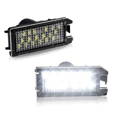Imagem de D-Lumina Montagem de luz de LED para placa de licença compatível com FIAT 500 2013-2019, Maserati Levante e Dodge Viper, alimentado por LED branco 18-SMD 6000K 2 peças