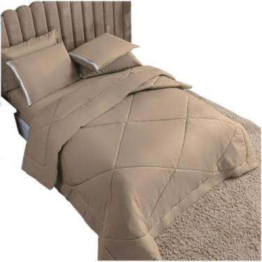 Imagem de Kit Edredom PeçAs Dupla Face - Conjunto Para Cama Com Fronhas - Decor Para Quarto(Avela,Kit Edredom 06 Peças)