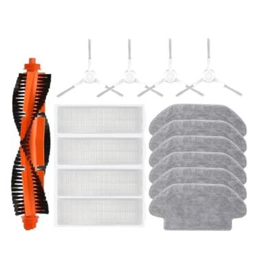 Imagem de Compatible With XMI Robot Vacuum S10 S12 T12 B106GL/ Mop 2S XMSTJQR2S / 3C B106CN Parts Accessories Main Side Brush Filter Mop(Blue)