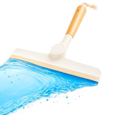 Imagem de Rodo Articulável Premium com Cabo de Bambu, Branco, Multiuso para Limpeza de Vidros e Pias, Cabeça Ajustável, Design Ergonômico, Lindo