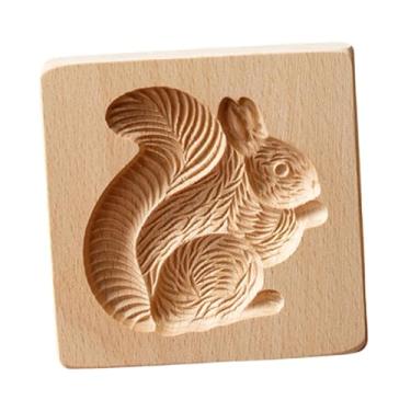 Imagem de ＫＬＫＣＭＳ Cortador de biscoitos de madeira, carimbo de prensa para biscoitos, formas esculpidas, ferramenta de cozimento DIY para Halloween, reunião, 10cmx10cmx2cm