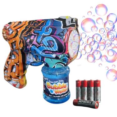 Imagem de Lança Bolhas De Sabão Automática Com Luz LED – Pilhas Inclusas – Diversão Infantil Ao Ar Livre