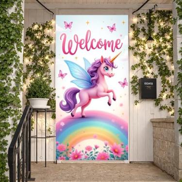 Imagem de Unicórnio, conto de fadas, decoração de chá de boas-vindas, faixa de unicórnio, faixa de festa para decoração interna de festa