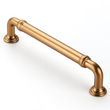 Imagem de Dazzleeta Pacote com 10 puxadores de armário de bronze champanhe 12,7 cm puxadores de gaveta vintage armário armário de cozinha ferragens