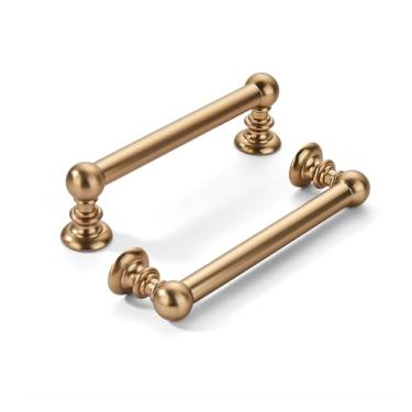 Imagem de khtumeware Pacote com 2 3-3/4 polegadas (96 mm) buraco central champanhe bronze armário puxa ferragens sólidas de armário de cozinha resistente para gavetas, penteadeira, alça de banheiro