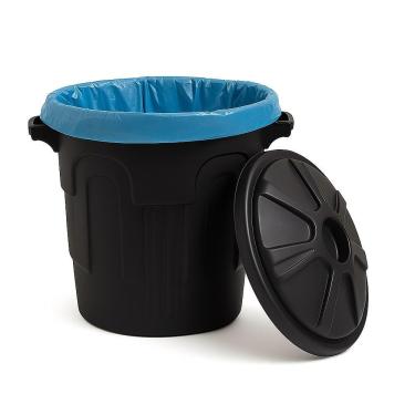 Imagem de Lixeira Cozinha Banheiro Cesto De Lixo 10 Litros Com Tampa Alca Balde Agua Multiuso Casa Comercio Preta