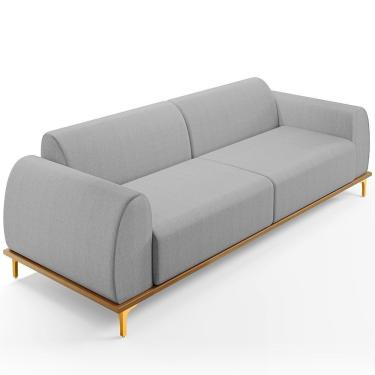 Imagem de Sofá 03 Lugares Para Sala De Estar Kiev 230 Cm Cinza D-315