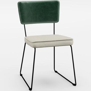 Imagem de Cadeira Estofada Sala Jantar Facto Verde Musgo Champagne