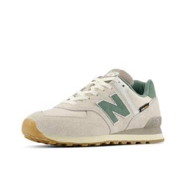 Imagem de New Balance Tênis unissex adulto 574 V2, Cálcio/Spruce novo, 6 Wide Women/4.5 Men