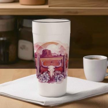 Imagem de arricraft 10 peças de adesivos de transferência de copo de PVC com tema rosa oeste, botas de caubói rosa, chapéus, estampa de crânio de vaca, à prova d'água, UV, adesivo de copo para copos de 473 ml