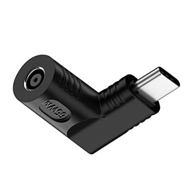 Imagem de NFHK Tomada CC 4,5 x 3,0 mm Entrada para USB-C Tipo-C Angular 90 Graus Adaptador de carregamento para Laptop Phone