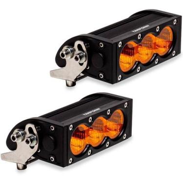 Imagem de 2 Barra de Led 30w 6" 15cm Foco Aberto Âmbar 3000k Pro - Tarponn