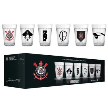 Imagem de Conjunto De Copo Americano Corinthians Licenciado Kit 6 Peça - ALLMIX,