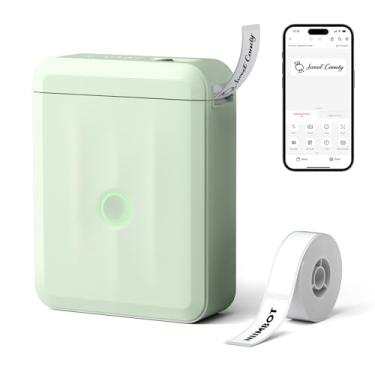 Imagem de Minimáquina de etiquetar NIIMBOT D110 versão atualizada com fita, impressora térmica Bluetooth portátil, etiquetadora de adesivos com vários modelos, organização de escritório, casa, cozinha, verde