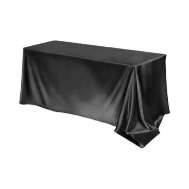 Imagem de Toalha De Mesa Retangular De Cetim Branca E Rosa, Brilhante, Lisa, Cor