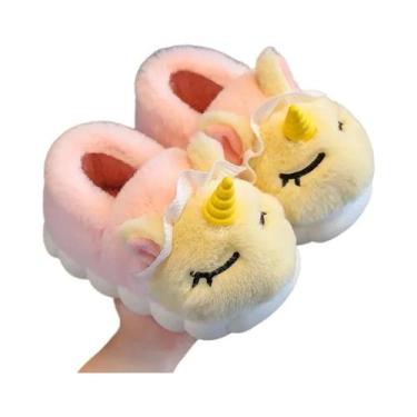 Imagem de Chinelos De Pelúcia Unissex Para Crianças, Inverno, Antiderrapantes, M