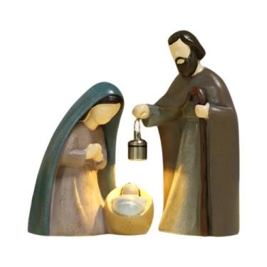 Imagem de Ornamento De Natal Em Resina Luminosa Com Cena De Natividade E Lâmpada