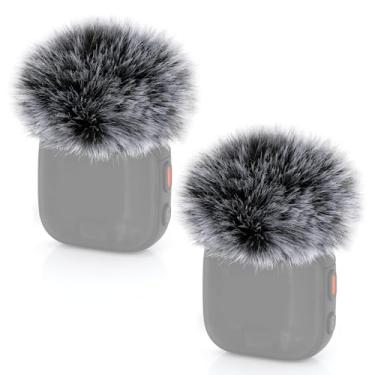 Imagem de Protetor de vento para transmissor DJI Mic 3 - 2 pacotes de capa peluda à prova de vento adequada para microfone sem fio DJI 3 para reduzir o ruído do vento, filtro pop da YOUSHARES (cinza)