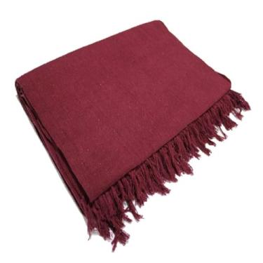 Imagem de Manta para Sofá Tipo Capa Luxo 210x120cm em Algodão – Decorativa e Protetora para Sala(Vinho)