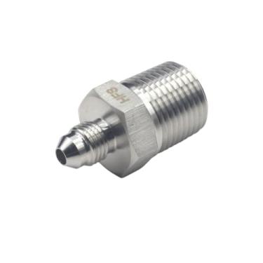 Imagem de HFS (R) 1/5.1 cm NPT macho para 1/10.2 cm JIC macho adaptador tubo alargado conector de tubo de aço inoxidável 304