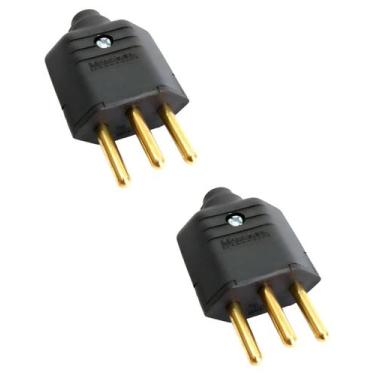 Imagem de 2 Plugue Macho 3 Pinos 10 A 2P+T MarGirius Preto