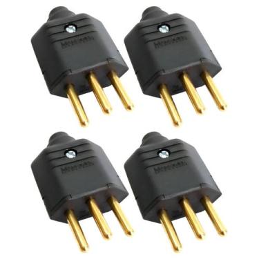 Imagem de 4 Plugue Macho 3 Pinos 10 A 2P+T MarGirius Preto