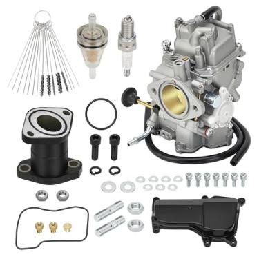 Imagem de JAVIK 3HN-13586-02-00 Conjunto de carburador e coletor de admissão para Yamaha Big Bear Moto-4 Kodiak 350 400 1987-1998