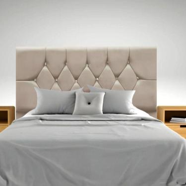 Imagem de Cabeceira Cama Box Estofada Queen Size 160 Cm Suede Melissa Cor:bege
