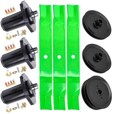 Imagem de Kit de reconstrução de deck de cortador de grama de 152 cm adequado para cortador de grama Ariens Apex Zenith 60 Gravely ZT HD 60 Pro-Turn Z60 ZX60 Zero-Turn Inclui (3) eixos 59202600 (3) lâminas