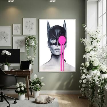 Imagem de Quadro Decorativo Lágrima Neon Rosa 70X50Cm Mold Preta - Quadros On-Li